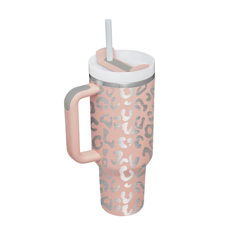 40oz Stainless Steel Tumbler with Handle Straw Insulated Travel Mug