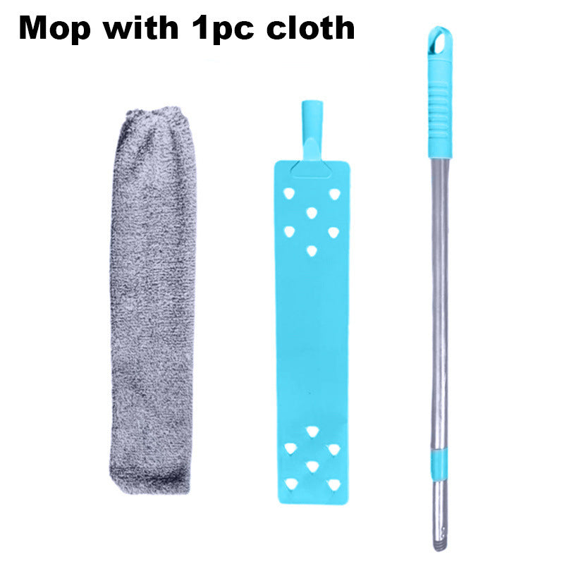 Retractable Bed Bottom Cleaning Brush with Microfiber Dust Remover