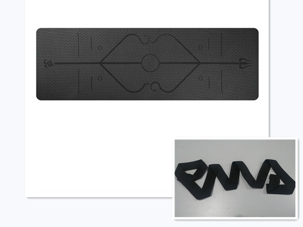 Non Slip TPE Yoga Mat with Position Line for Beginners 6mm Thick