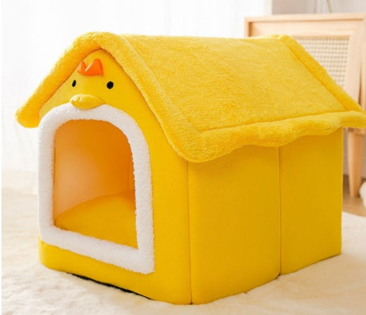 Foldable Dog House & Cat Bed Warm Winter Pet Nest Kennel Cave