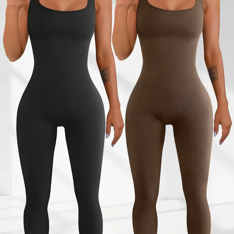 Women’s Suspender Tank Top Tights Long Sleeve Spandex Leisure Wear