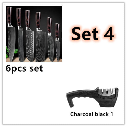 Professional Chef Knife Set 6/8-Piece Stainless Steel Kitchen Knives