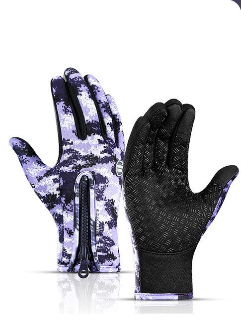 Winter Touch Screen Motorcycle Riding Gloves Waterproof Fleece