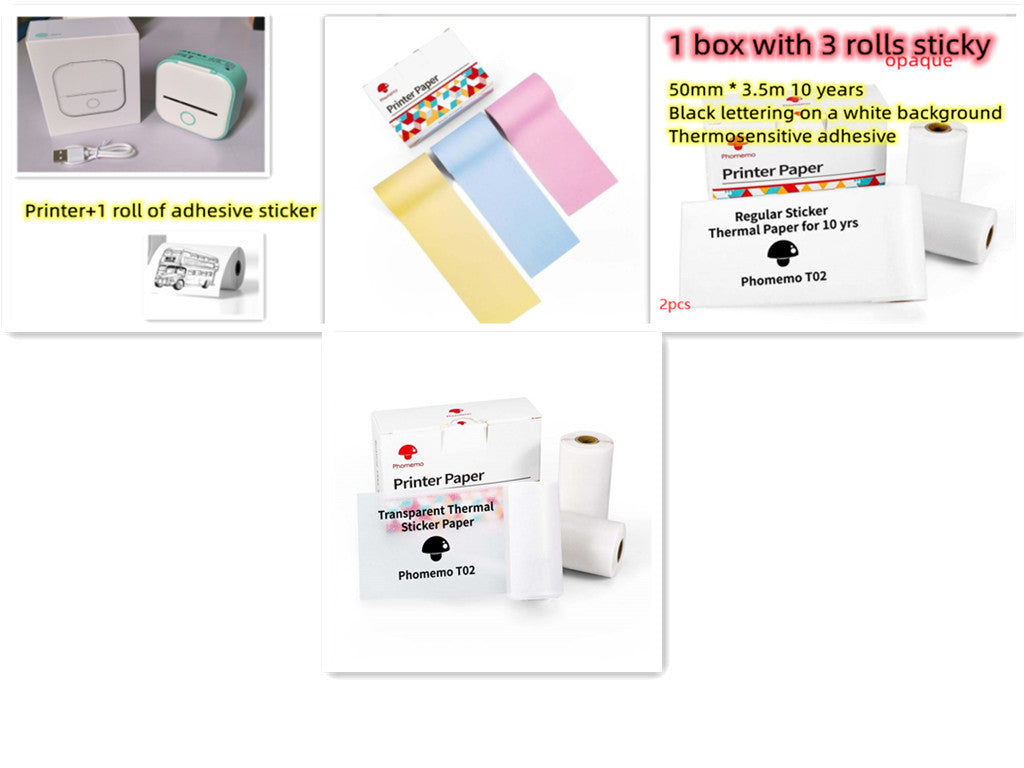 Portable Mini Thermal Label Printer Bluetooth Inkless Photo Printer
