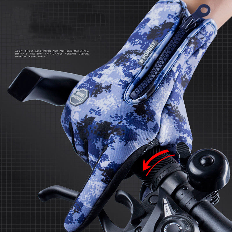 Winter Touch Screen Motorcycle Riding Gloves Waterproof Fleece