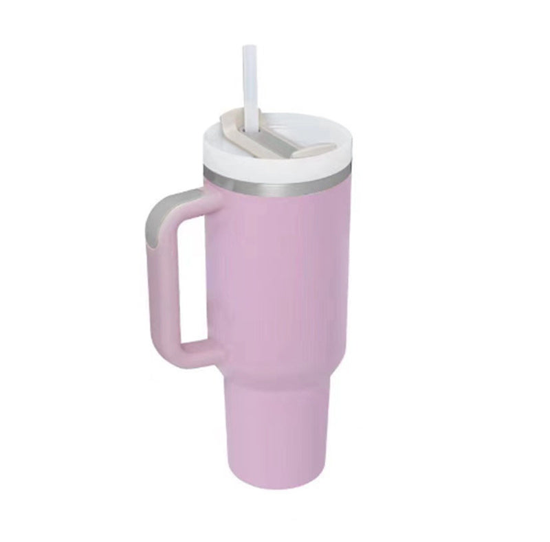 40oz Stainless Steel Tumbler with Handle Straw Insulated Travel Mug