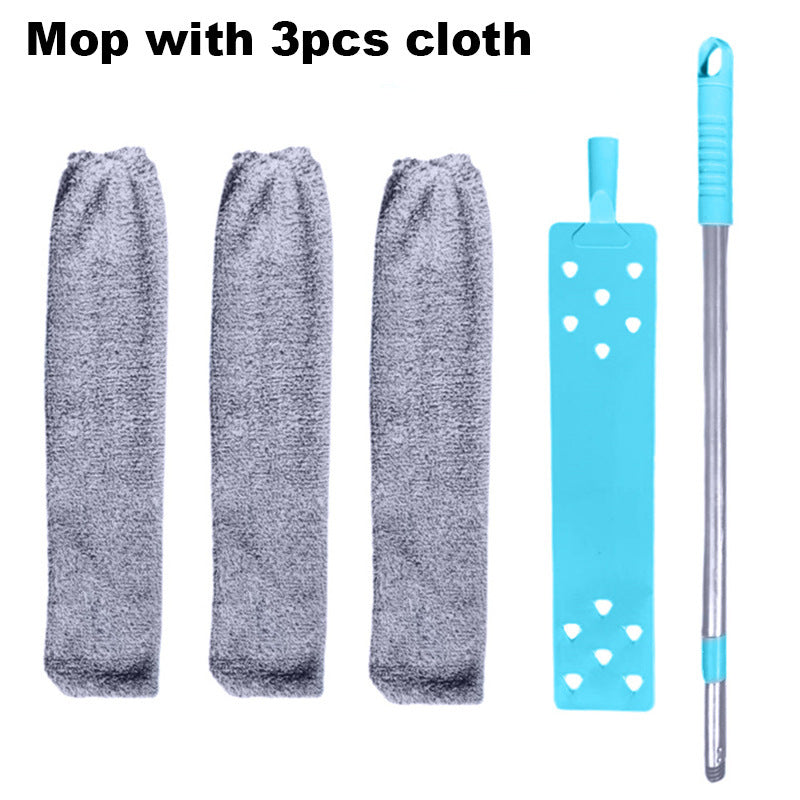 Retractable Bed Bottom Cleaning Brush with Microfiber Dust Remover