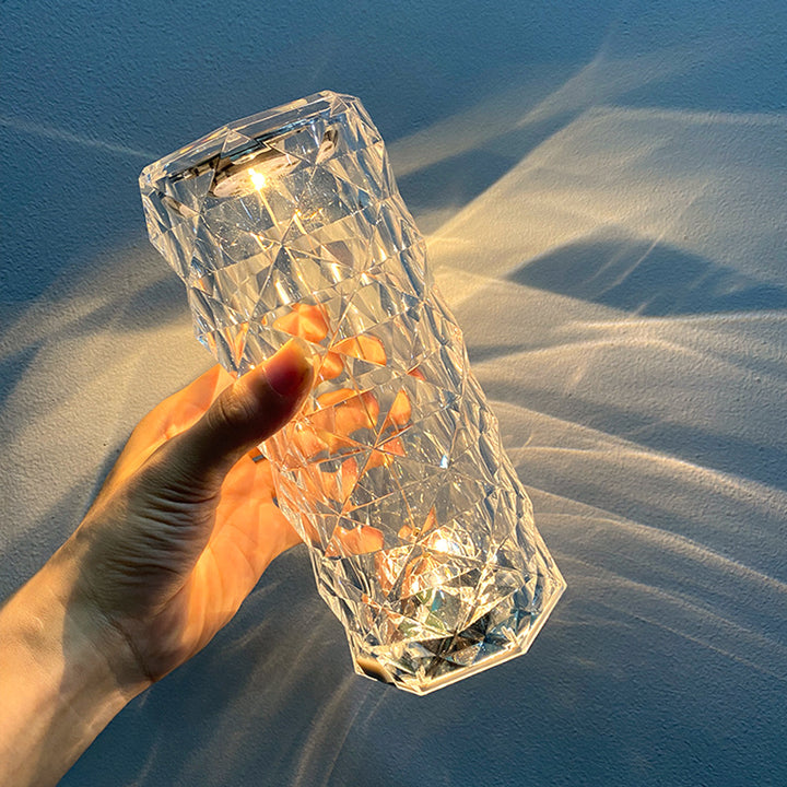 Crystal Lamp – USB Touch Dimming Night Light & Rose Projector