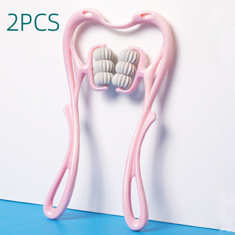 6-Roller Neck Massager with Natural Jade Scraping Board, Unisex