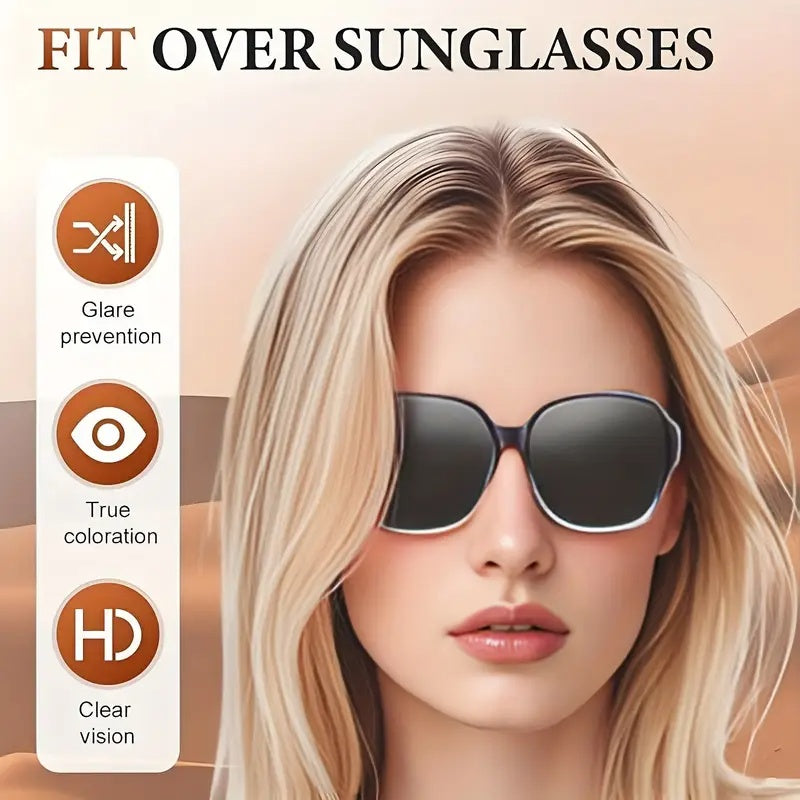 Dual-Use Clip-On Glasses with Crystals, Polarized & Blue-Light