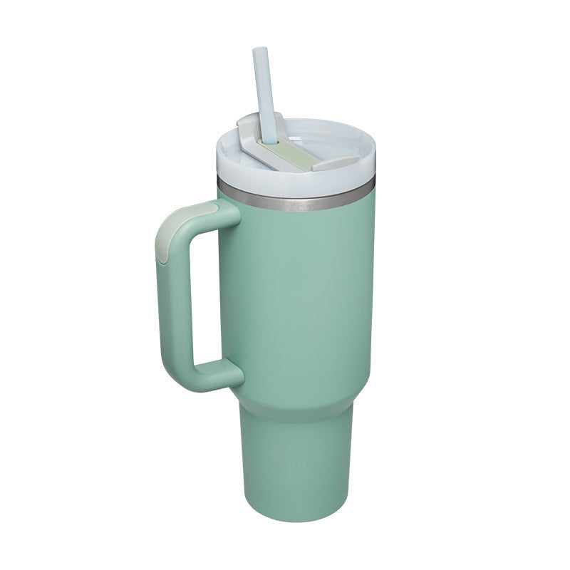 40oz Stainless Steel Tumbler with Handle Straw Insulated Travel Mug