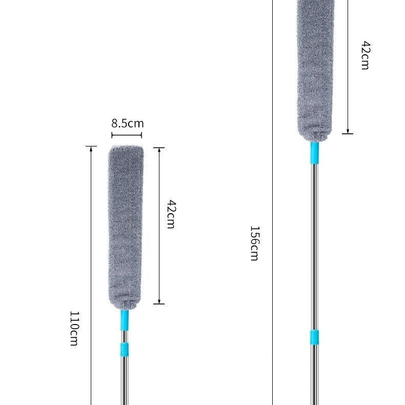 Retractable Bed Bottom Cleaning Brush with Microfiber Dust Remover