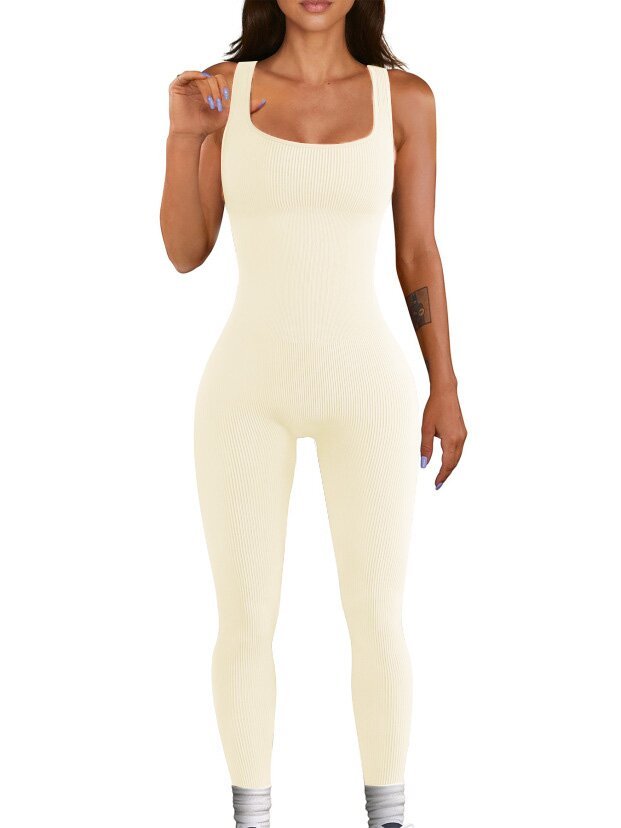 Women’s Suspender Tank Top Tights Long Sleeve Spandex Leisure Wear