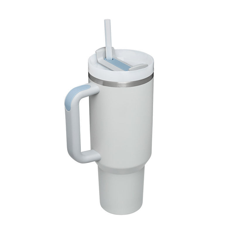 40oz Stainless Steel Tumbler with Handle Straw Insulated Travel Mug