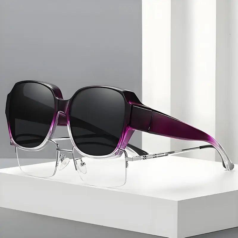 Dual-Use Clip-On Glasses with Crystals, Polarized & Blue-Light