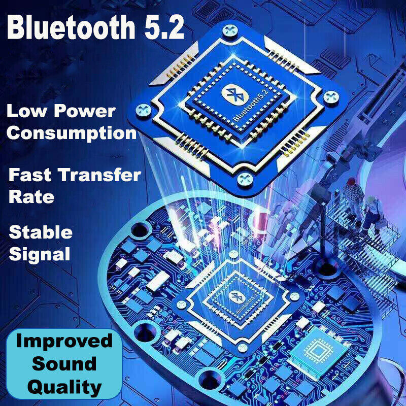 TWS Wireless 5.1 Bluetooth Earbuds with LED Display & Waterproof