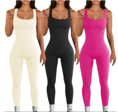 Women’s Suspender Tank Top Tights Long Sleeve Spandex Leisure Wear