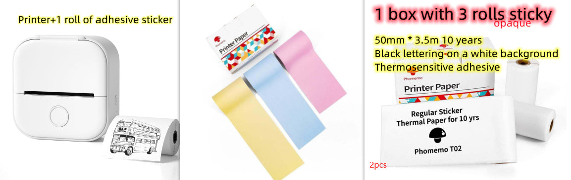 Portable Mini Thermal Label Printer Bluetooth Inkless Photo Printer