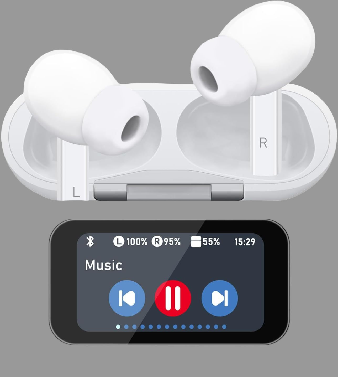 Wireless Bluetooth 5.4 Earbuds with Touch Screen & ANC ENC Mic