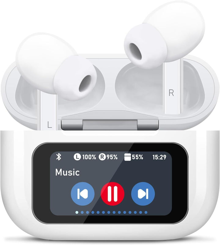 Wireless Bluetooth 5.4 Earbuds with Touch Screen & ANC ENC Mic