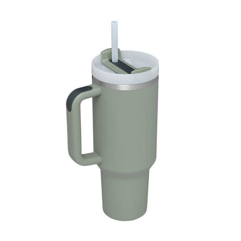 40oz Stainless Steel Tumbler with Handle Straw Insulated Travel Mug
