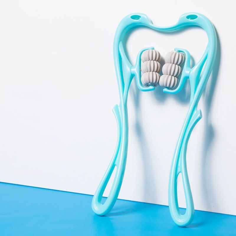 6-Roller Neck Massager with Natural Jade Scraping Board, Unisex