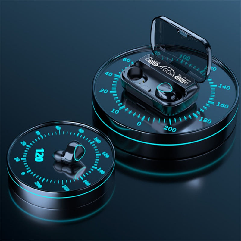 TWS Wireless 5.1 Bluetooth Earbuds with LED Display & Waterproof