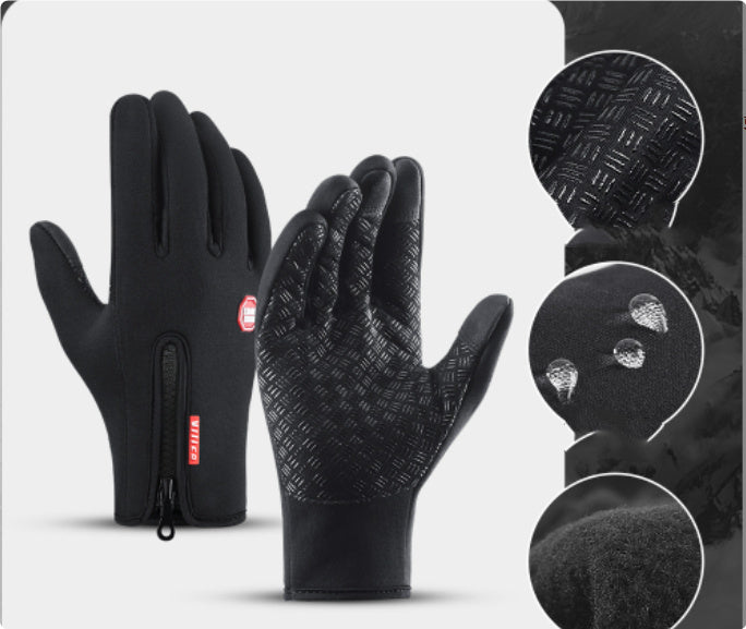Winter Touch Screen Motorcycle Riding Gloves Waterproof Fleece