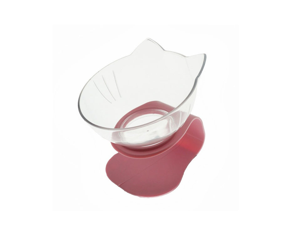 Cat Double Bowl with Stand – 15° Tilt anti-slip Neck Protection Feeder
