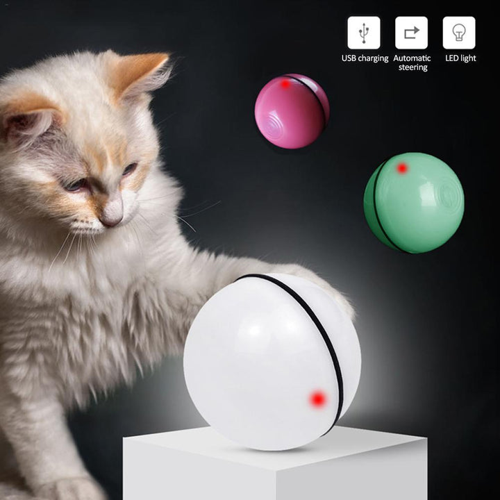 LED Rolling Cat Toy Ball – USB Rechargeable Laser Interactive Toy