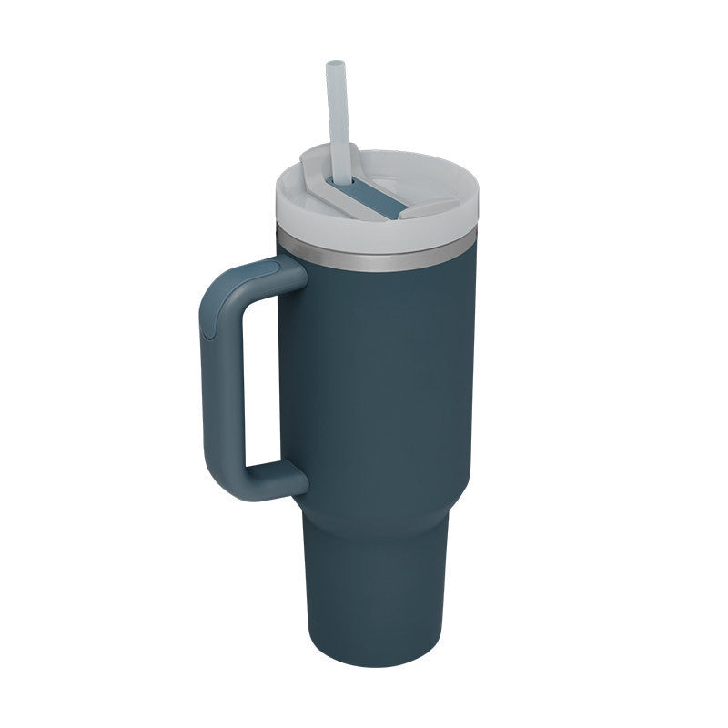 40oz Stainless Steel Tumbler with Handle Straw Insulated Travel Mug