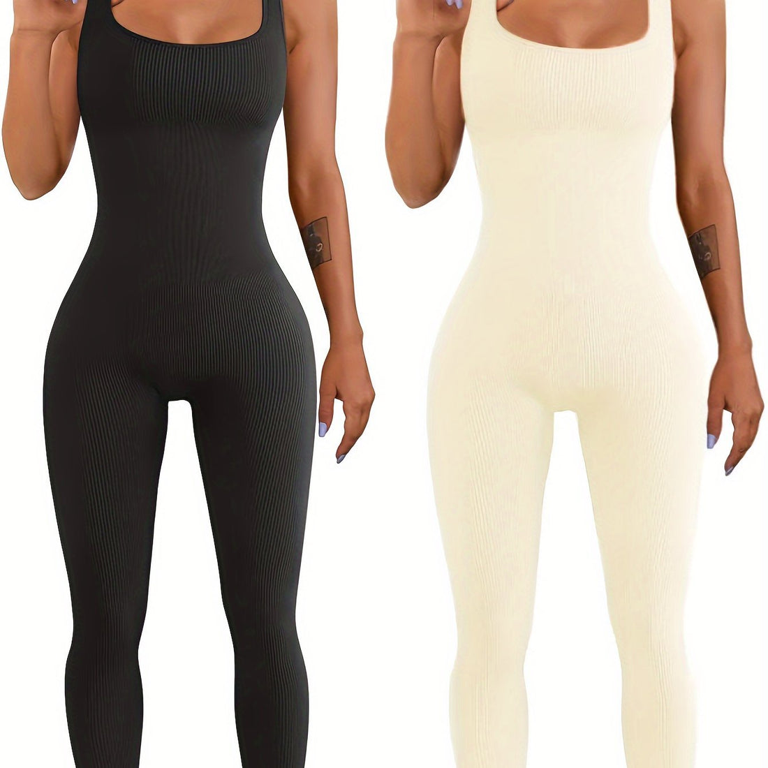 Women’s Suspender Tank Top Tights Long Sleeve Spandex Leisure Wear